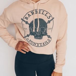 Barbells and Ponytails Crop hoodie